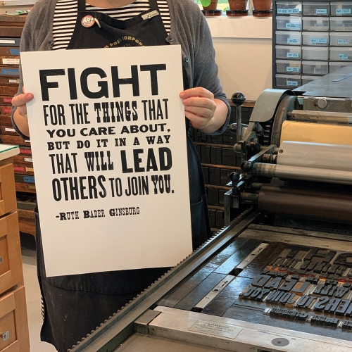 Letterpress poster from Kathleen O’Connell’s Design and Print Saturdays at Todd Workshop