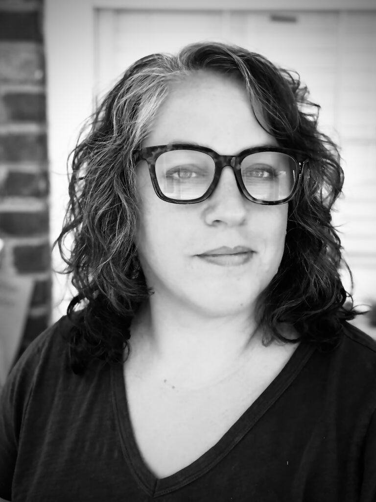 Black and White Head Shot of Art and Design Instructor Melissa Newman